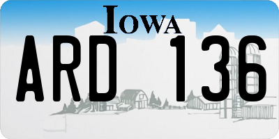 IA license plate ARD136