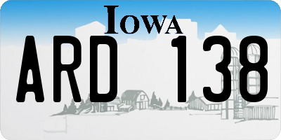 IA license plate ARD138