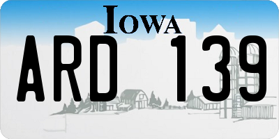 IA license plate ARD139