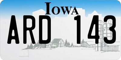 IA license plate ARD143