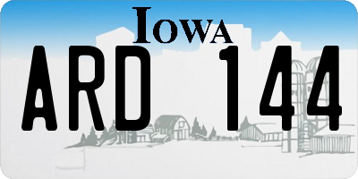IA license plate ARD144
