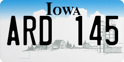IA license plate ARD145
