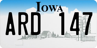 IA license plate ARD147
