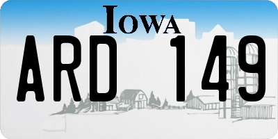 IA license plate ARD149