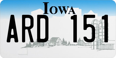IA license plate ARD151