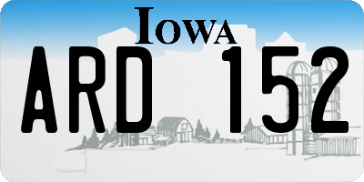IA license plate ARD152