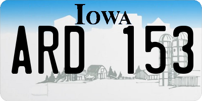 IA license plate ARD153