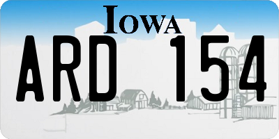 IA license plate ARD154