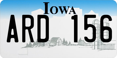 IA license plate ARD156
