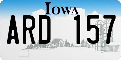 IA license plate ARD157
