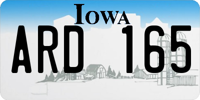 IA license plate ARD165