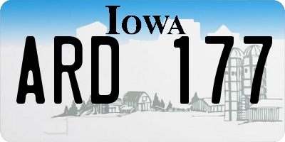 IA license plate ARD177