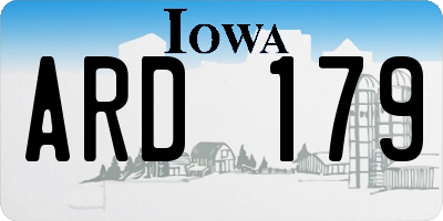 IA license plate ARD179