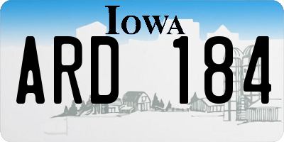 IA license plate ARD184