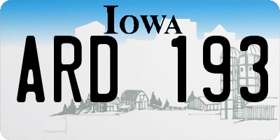 IA license plate ARD193