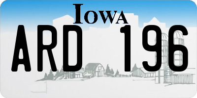 IA license plate ARD196