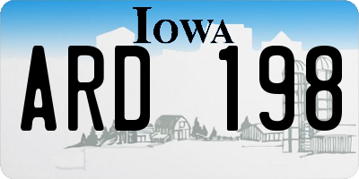 IA license plate ARD198