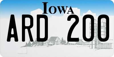 IA license plate ARD200