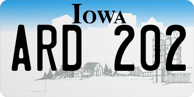 IA license plate ARD202