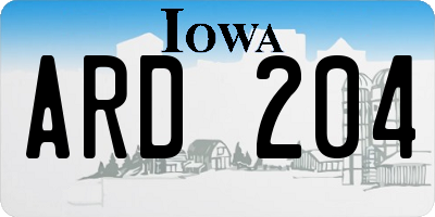 IA license plate ARD204