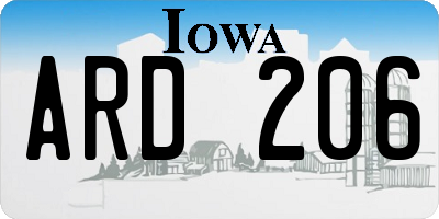 IA license plate ARD206