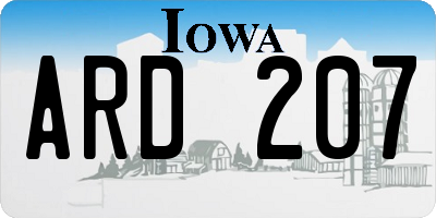 IA license plate ARD207