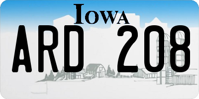IA license plate ARD208