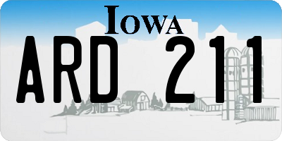 IA license plate ARD211