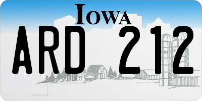 IA license plate ARD212