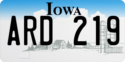 IA license plate ARD219