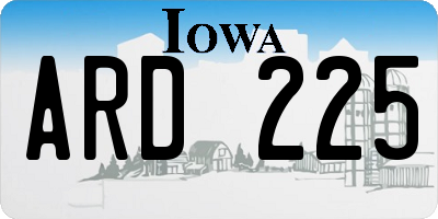 IA license plate ARD225