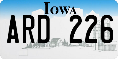 IA license plate ARD226