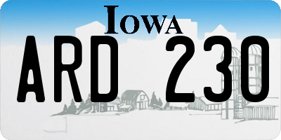 IA license plate ARD230