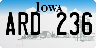 IA license plate ARD236