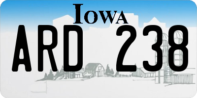 IA license plate ARD238