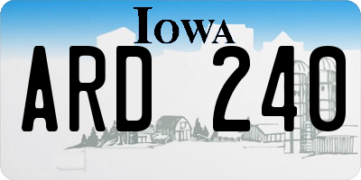 IA license plate ARD240