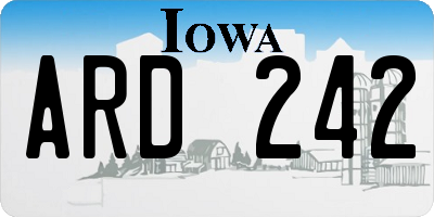 IA license plate ARD242