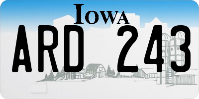 IA license plate ARD243