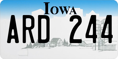 IA license plate ARD244