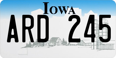 IA license plate ARD245