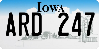 IA license plate ARD247