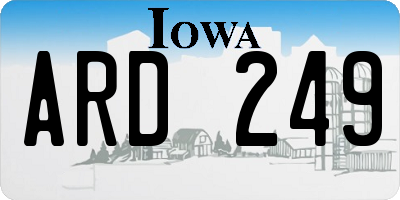 IA license plate ARD249