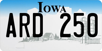 IA license plate ARD250