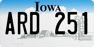 IA license plate ARD251