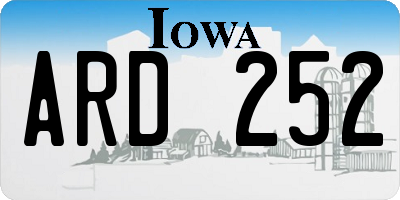 IA license plate ARD252
