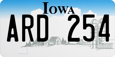 IA license plate ARD254