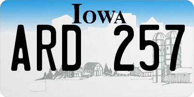 IA license plate ARD257