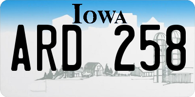 IA license plate ARD258