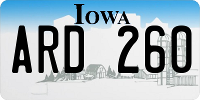 IA license plate ARD260