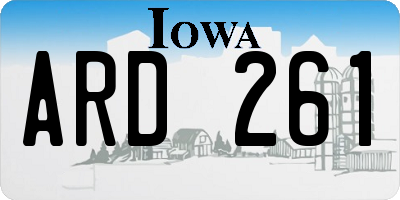 IA license plate ARD261